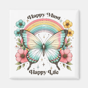 Pastel Hippie "Happy Mind Happy Life" Magnet
