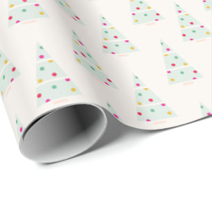 Pastel Holiday Christmas Tree Gift Wrap