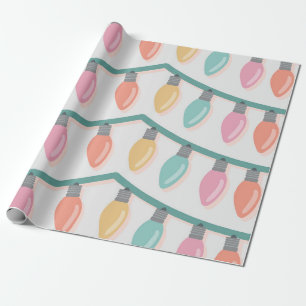 Pastel Holiday Lights Seamless Pattern Wrapping Paper