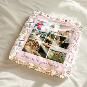 Pastel Holiday Sweets Grandma Multiple Photos Fleece Blanket