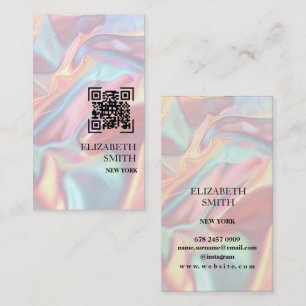Pastel Hologram Texture Business Card 