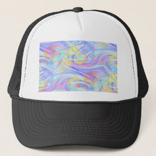 pastel hologram trucker hat