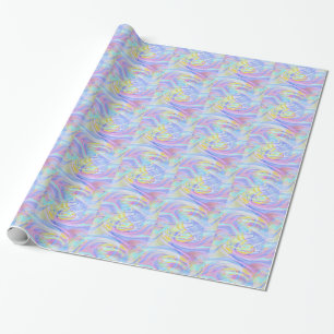 pastel hologram wrapping paper