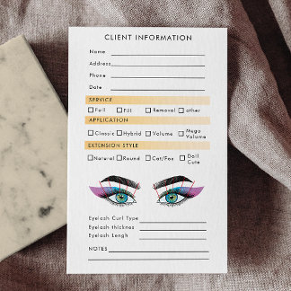 Pastel Holographic Eyelash Extensions Map  Business Card