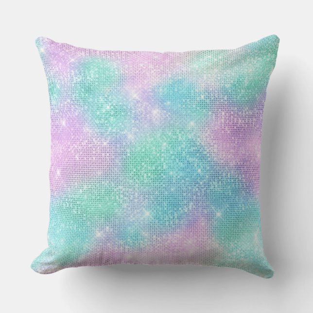 PASTEL HOLOGRAPHIC GLITTER CUSHION (Front)