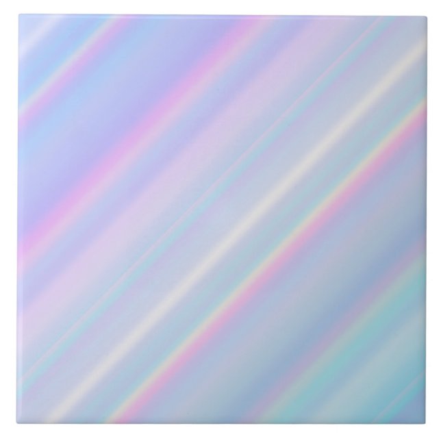 Pastel Holographic Gradient Iridescent Ceramic Tile (Front)