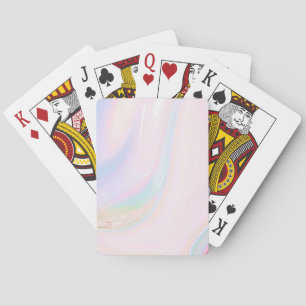 Pastel Holographic Marble Plastic Pattern Playing Cards