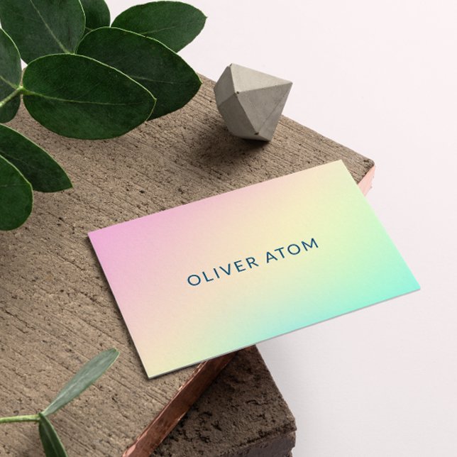 Pastel Holographic Modern Aesthetician Business Card (Pastel Holographic Modern Esthetician Business Card)