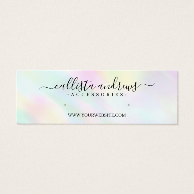 Pastel Holographic Rainbow Earring Display Card (Front)
