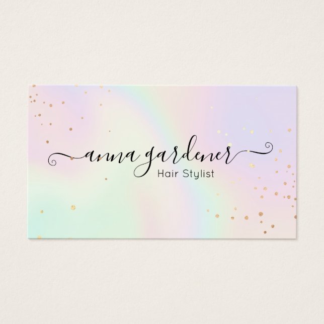 Pastel Holographic Rainbow Glam Gold Splatter (Front)