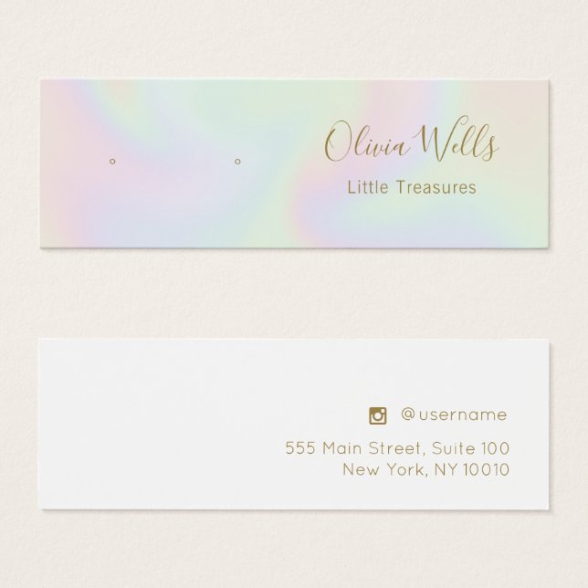 Pastel Holographic Stud Earring  Display Card (Front & Back)