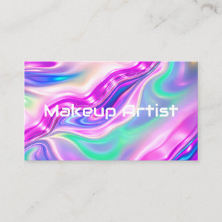Pastel Holographic Swirl Abstract Business Card