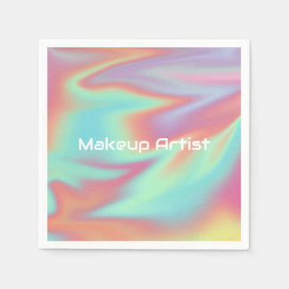 Pastel Holographic Swirl Abstract Napkin