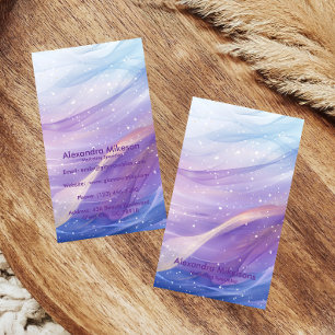 Pastel Holographic Waves Elegant Professional Business Card