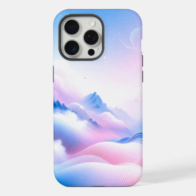 Pastel Horizons: Where Clouds Meet Dreams iPhone Case (Back)