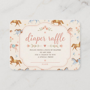 Pastel Horse Diaper Raffle Card, Baby Shower Game Enclosure Card
