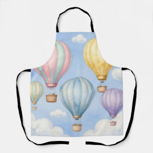 Pastel Hot Air Balloons Sky Apron
