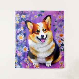 Pastel Hues Corgi Tapestry
