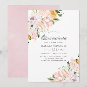 Pastel Hues Floral Quinceañera Invitation