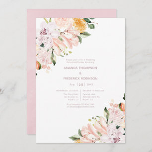 Pastel Hues Floral Rehearsal Dinner Invitation