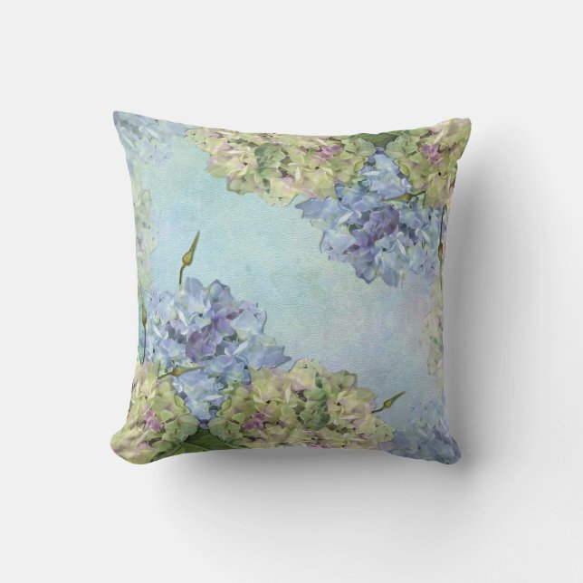 Pastel Hydrangea Cushion (Front)