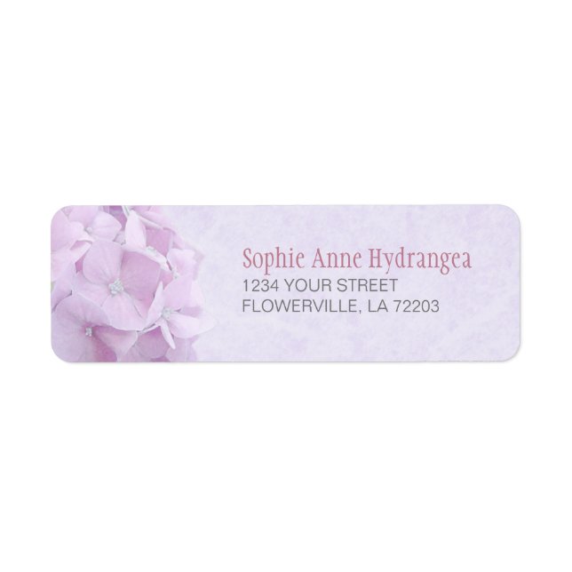 Pastel Hydrangea FlowersLabels Return Address Label (Front)