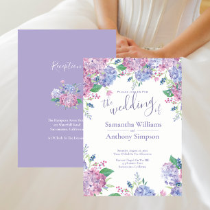 Pastel Hydrangeas - Floral Wedding Invitation