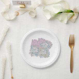Pastel Hydrangeas Paper Plates