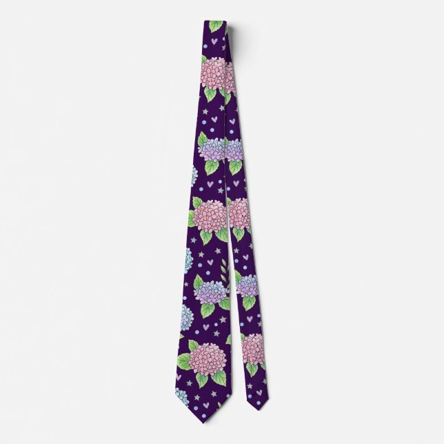 Pastel Hydrangeas Tie (Front)