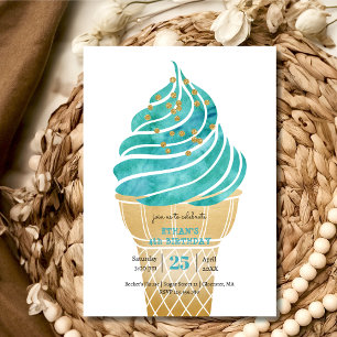 Pastel ice-cream birthday invitation