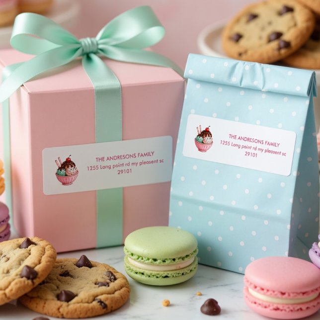 Pastel Ice Cream Birthday  Return Address Label (Creator Uploaded)
