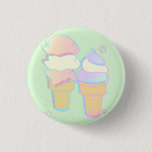Pastel Ice Cream Button - Mint