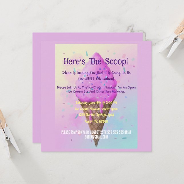 Pastel Ice cream Cone dripping (Front/Back In Situ)