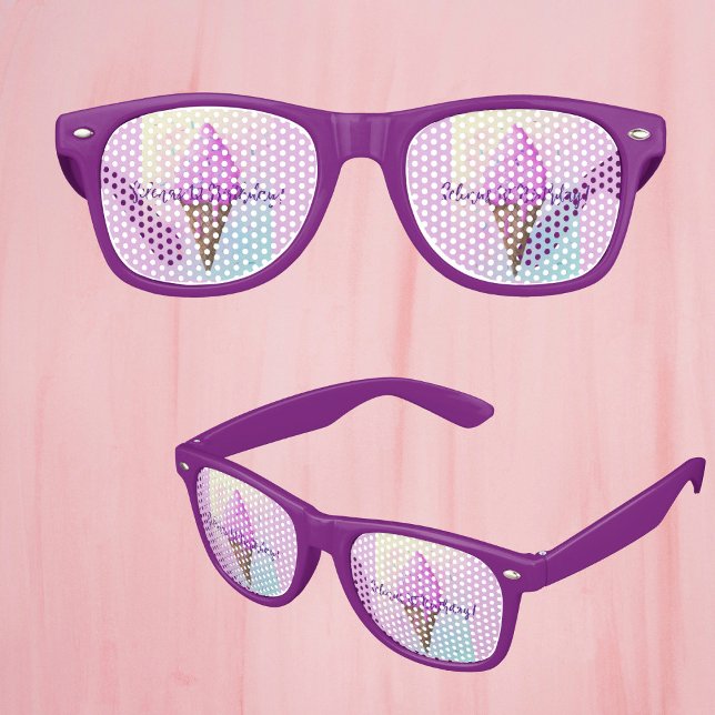 Pastel Ice cream Cone dripping Retro Sunglasses (Creator Uploaded)