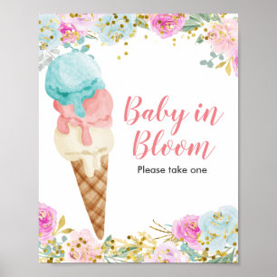 Pastel ice cream Floral Baby In Bloom sign