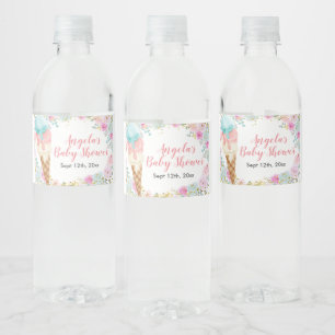 Pastel Ice cream Floral Water Bottle Label