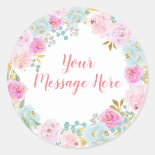 Pastel Ice Cream Floral Watercolor Message Sticker