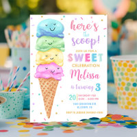 Pastel Ice Cream Here's the Scoop Birthday