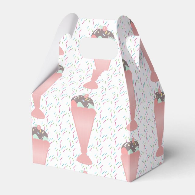 Pastel Ice Cream Sundae Sprinkles Birthday Party Favour Box (Front Side)