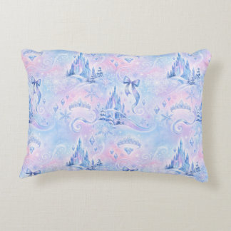 Pastel Ice Princess Castle Tiara Lumbar Accent Pil Decorative Cushion