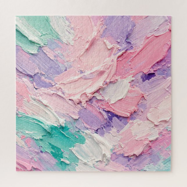 Pastel Impasto Brushstroke Abstract Jigsaw Puzzle (Vertical)