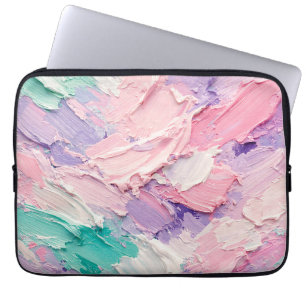 Pastel Impasto Brushstroke Abstract Laptop Sleeve