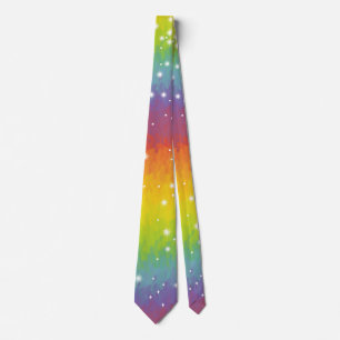 Pastel Impressionist Rainbow Sparkle Celebration Tie