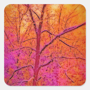 Pastel Impressionist Snow Scene Square Sticker