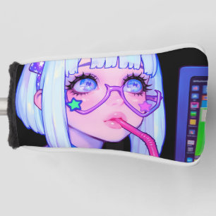 Pastel Internet Girl Star Glasses Golf Head Cover
