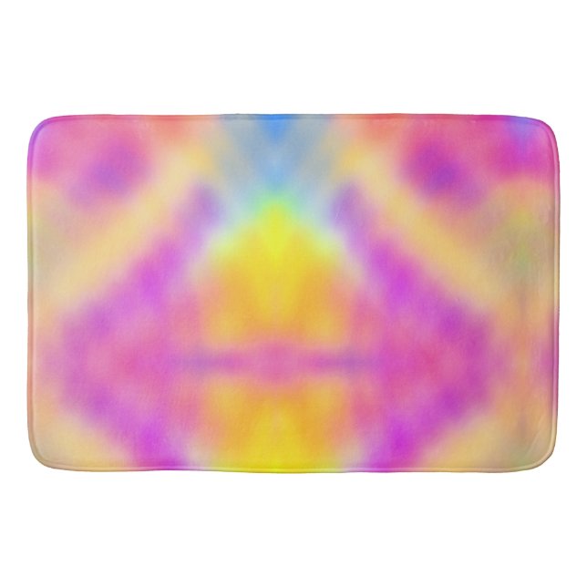 Pastel Iridescent Colourful Gradient Design Bath Mat (Front)
