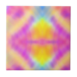Pastel Iridescent Colourful Gradient Design Ceramic Tile