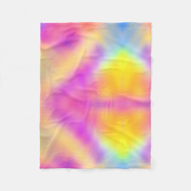 Pastel Iridescent Colourful Gradient Design Fleece Blanket (Front)