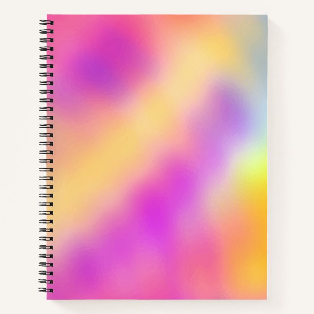 Pastel Iridescent Colourful Gradient Design Notebook (Front)
