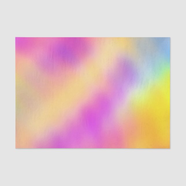 Pastel Iridescent Colourful Gradient Design Tissue Paper (Front)